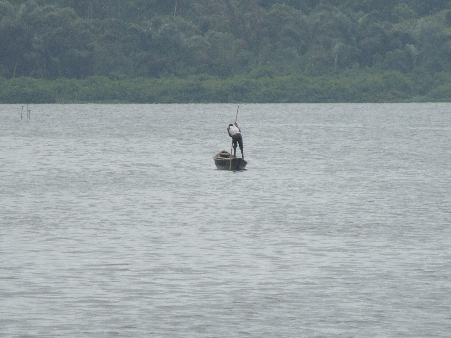 Pêcheur sur la lagune Aby